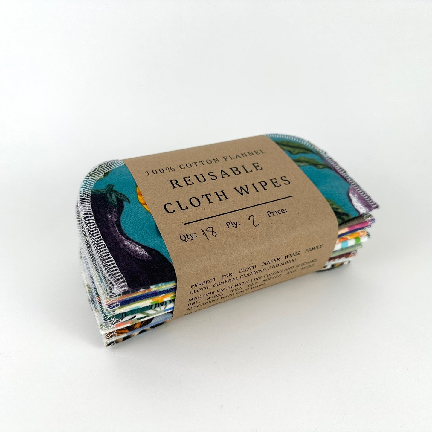 Reusable Cloth Wipes - 2 ply